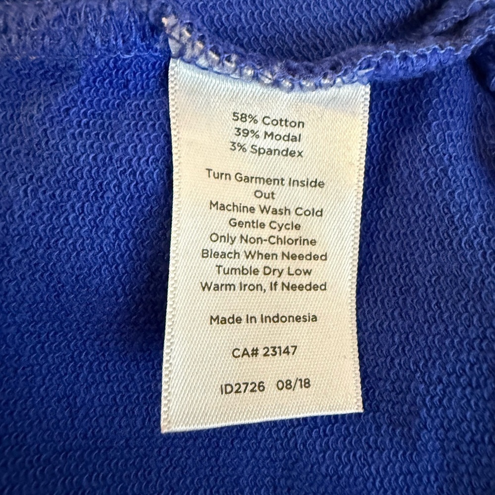 T by Talbots Tops and Tees UPF 50+ blue SLUB-TERRY PULLOVER/size MP - Picture 11 of 11